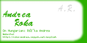 andrea roka business card